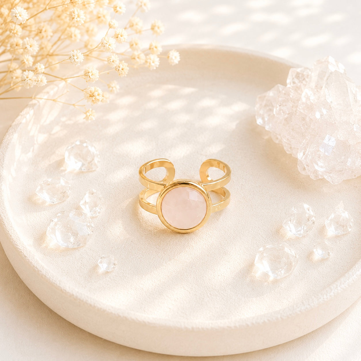 Bague Stella quartz rose