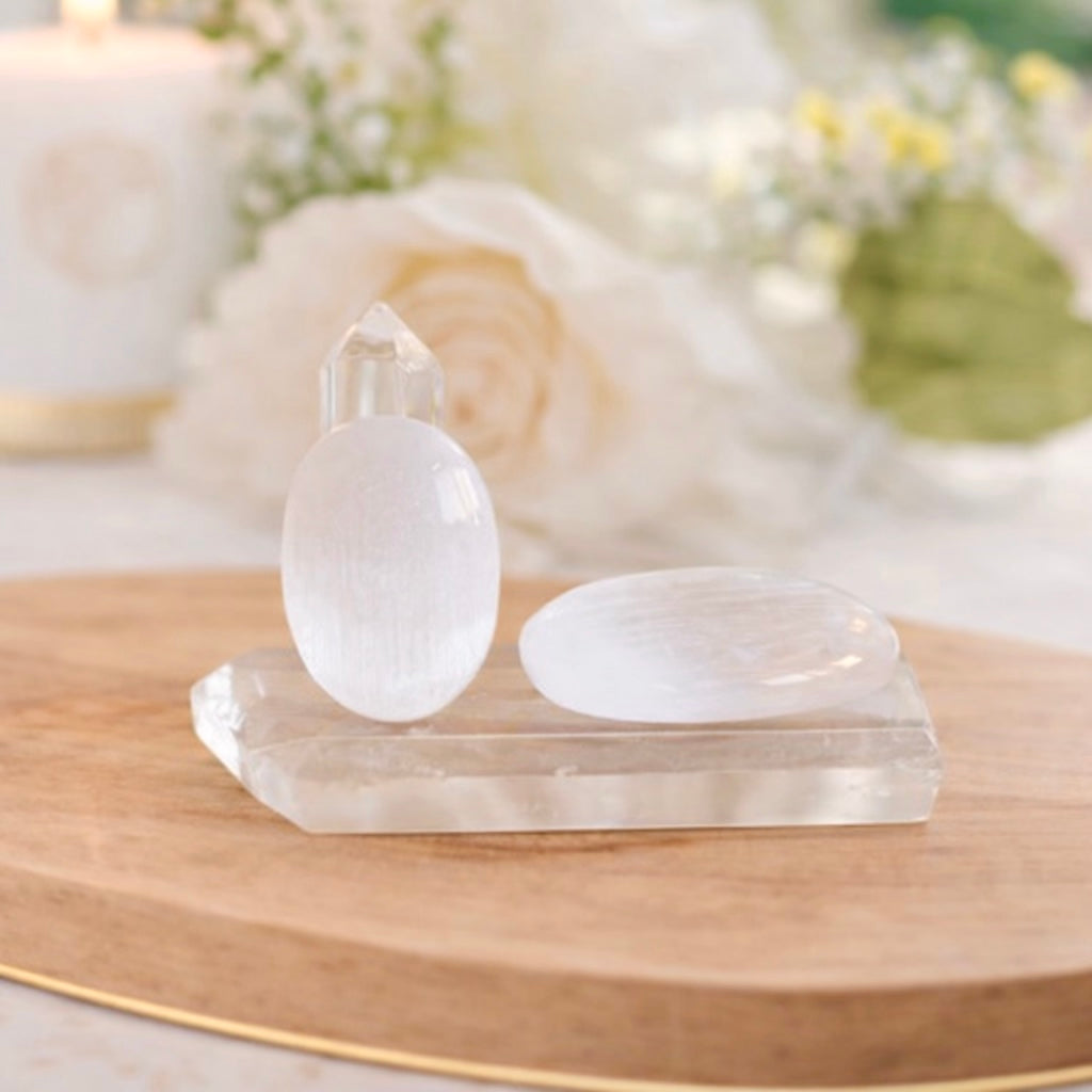 Sérénité profonde : sélénite pierre de paume