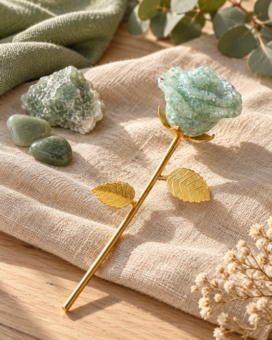 Rose en aventurine verte 🌿