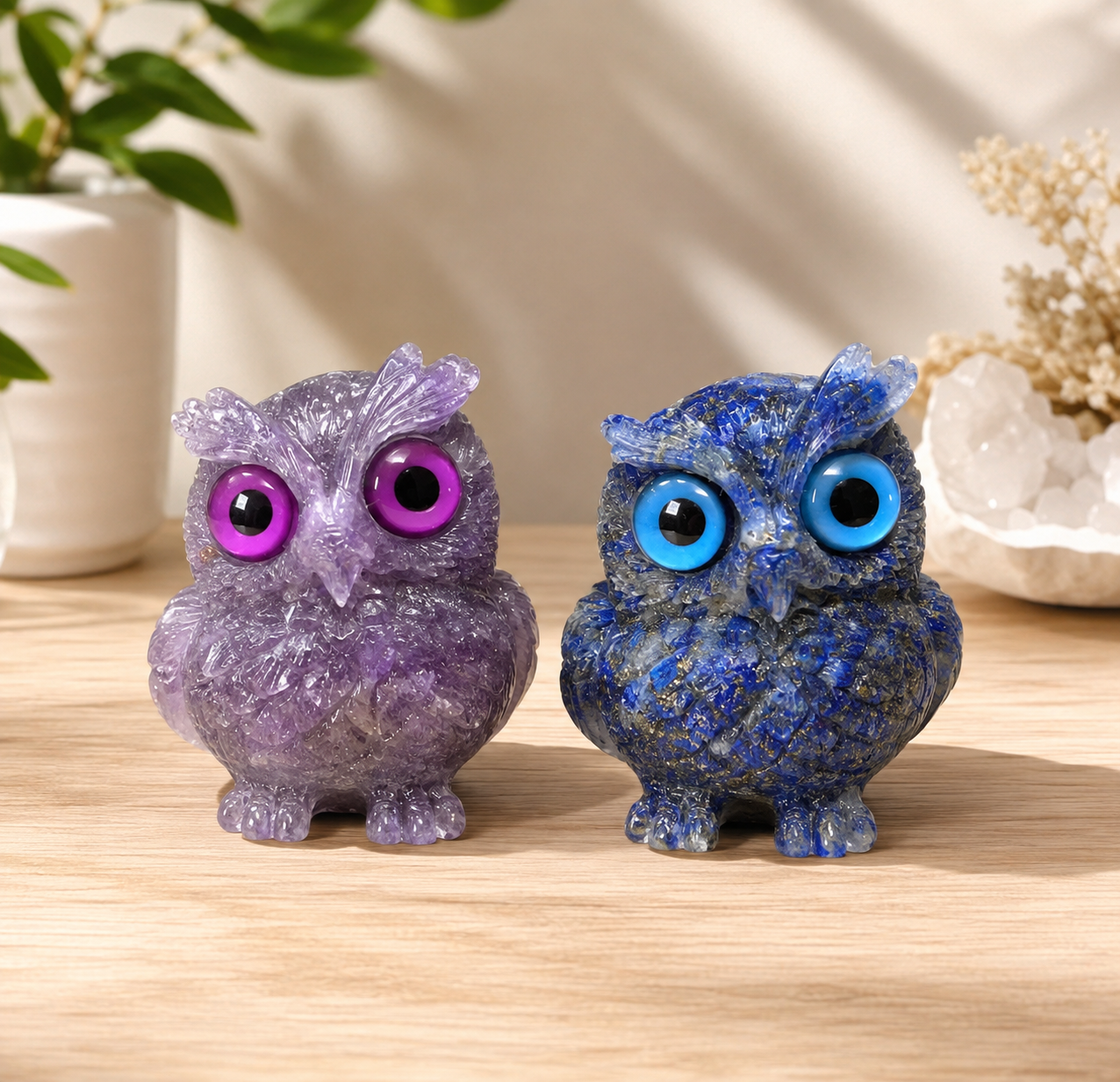 Hibou en pierres naturelles