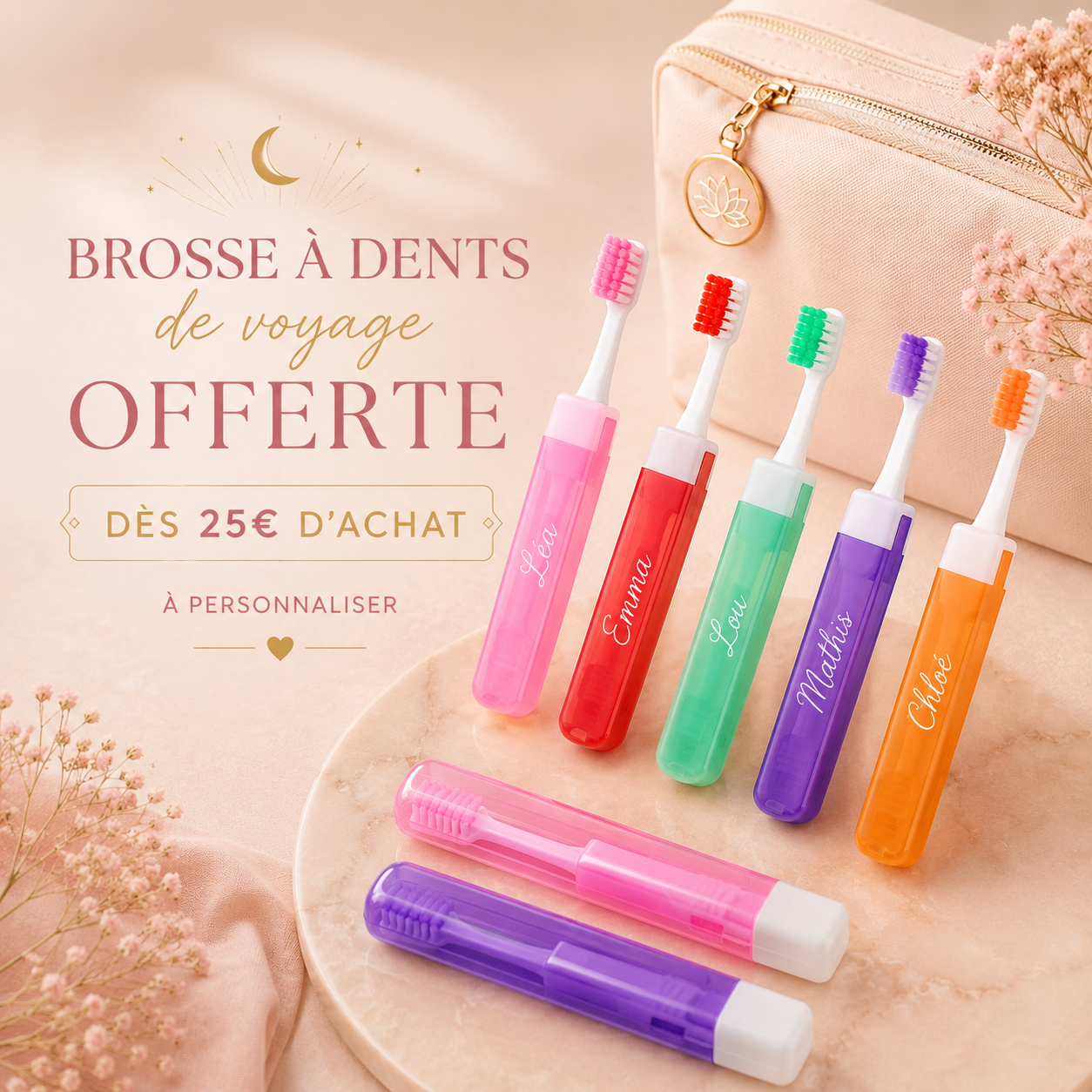 Brosse à dents de voyage 🎁 offert par tranche de 25 euros