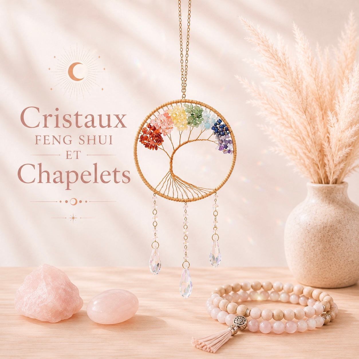 Cristaux Feng Shui et Chapelets