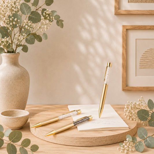 Stylos avec réserve de pierres naturelles a personnaliser ✨