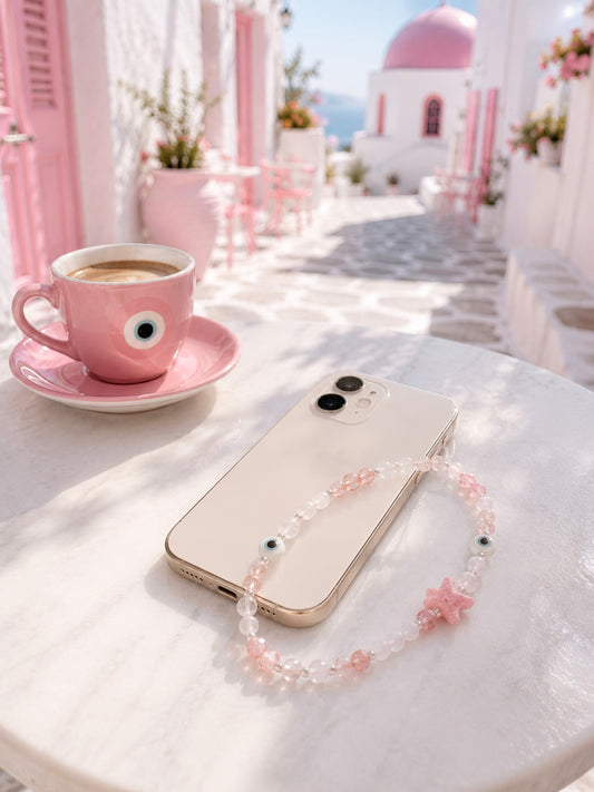 Bijoux de téléphone e Quartz rose 💕