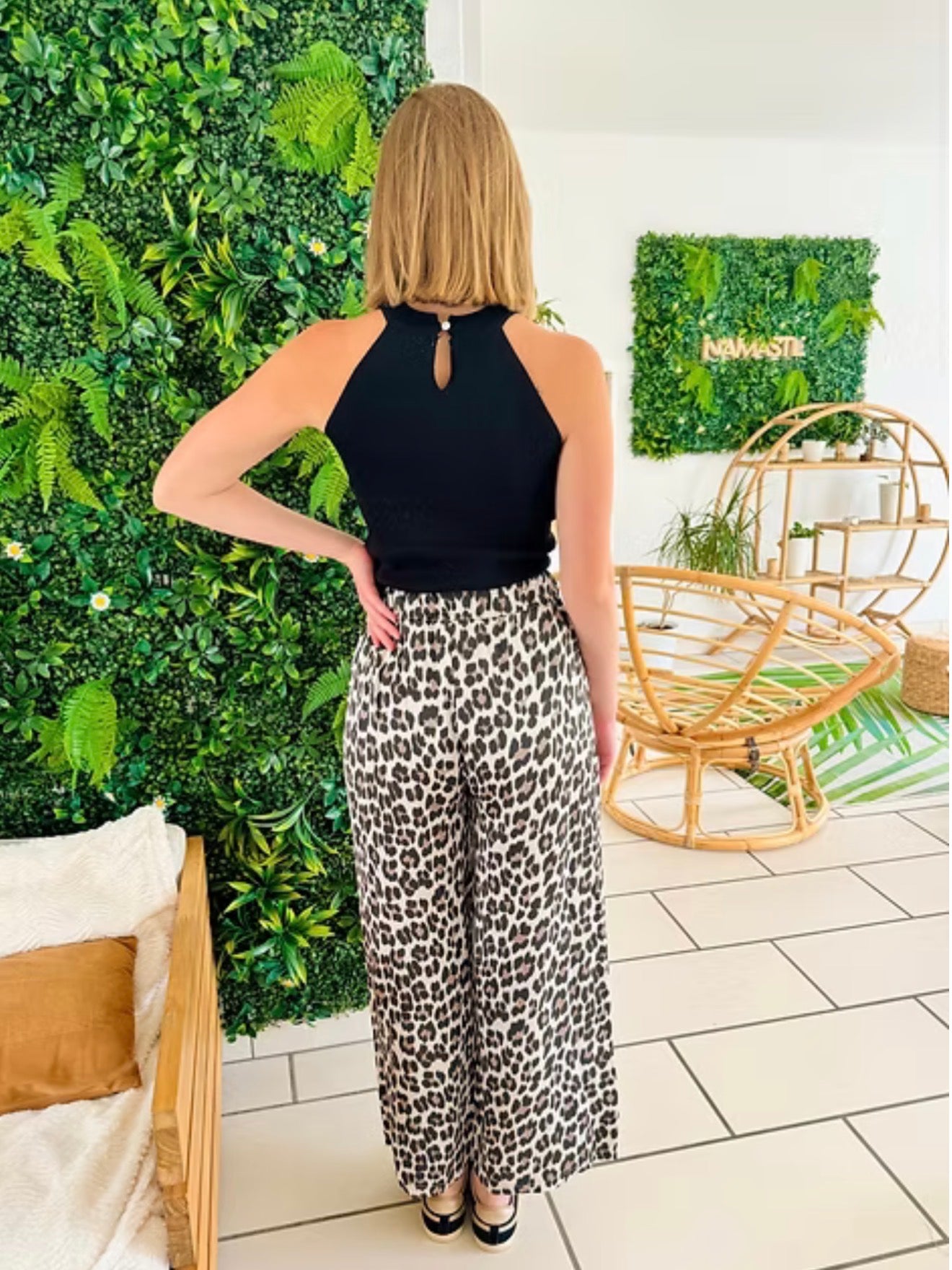 Pantalon Léopard blanc