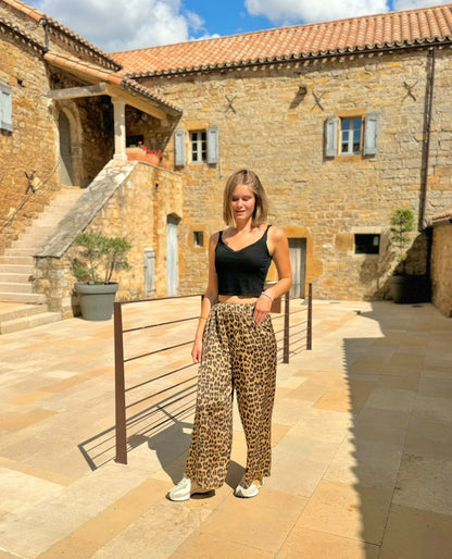 Pantalon Léopard Beige