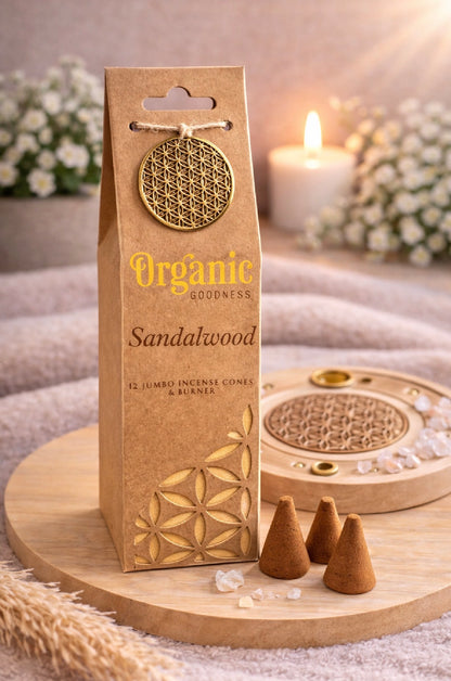 Encens en cône bois de santal avec Brûleur 🧡