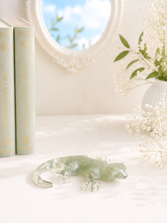 Lézard aventurine verte