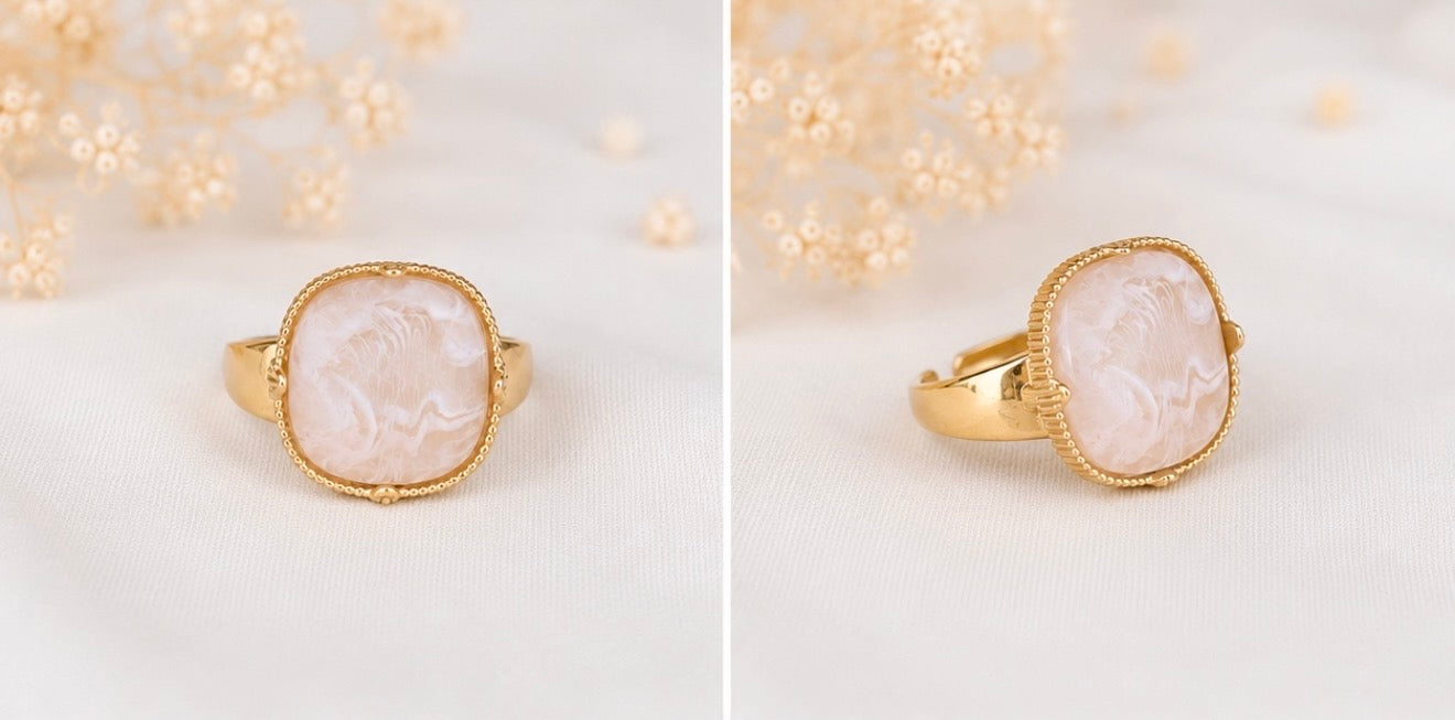 Bague quartz  rose