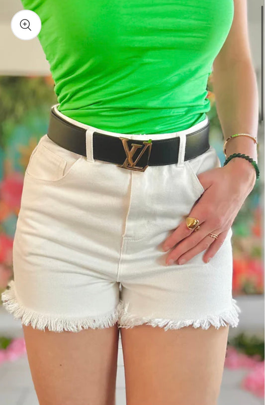 Short jean Majorque blanc