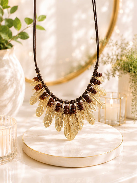 Collier Plumes œil de tigre 🪶 🤎