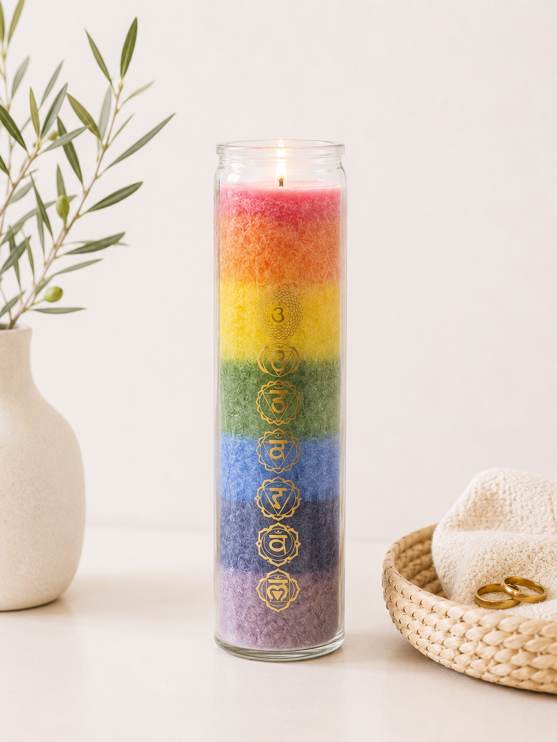 Bougie 100 h de combustion 7 chakras