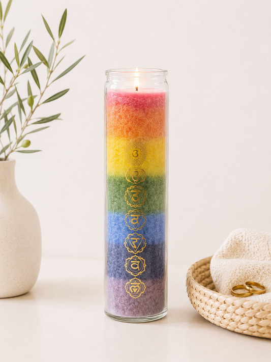 Bougie 100 h de combustion 7 chakras