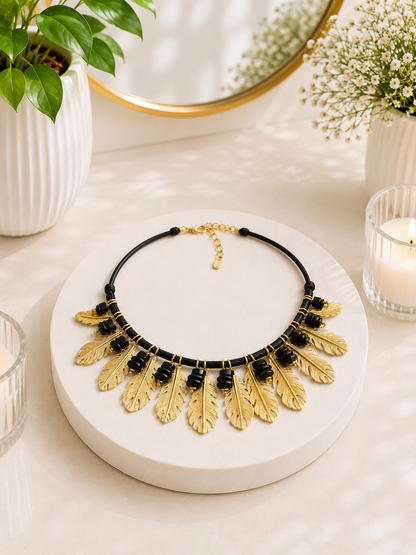 Collier Plumes obsidienne 🪶