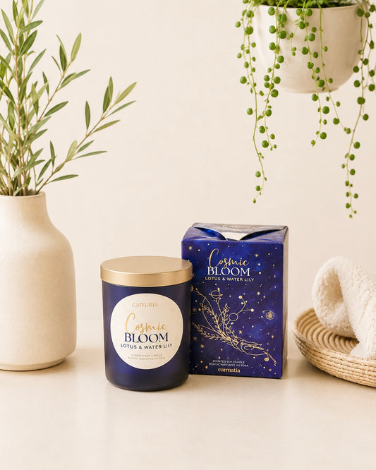 Bougie cosmique : lotus et nénuphar
