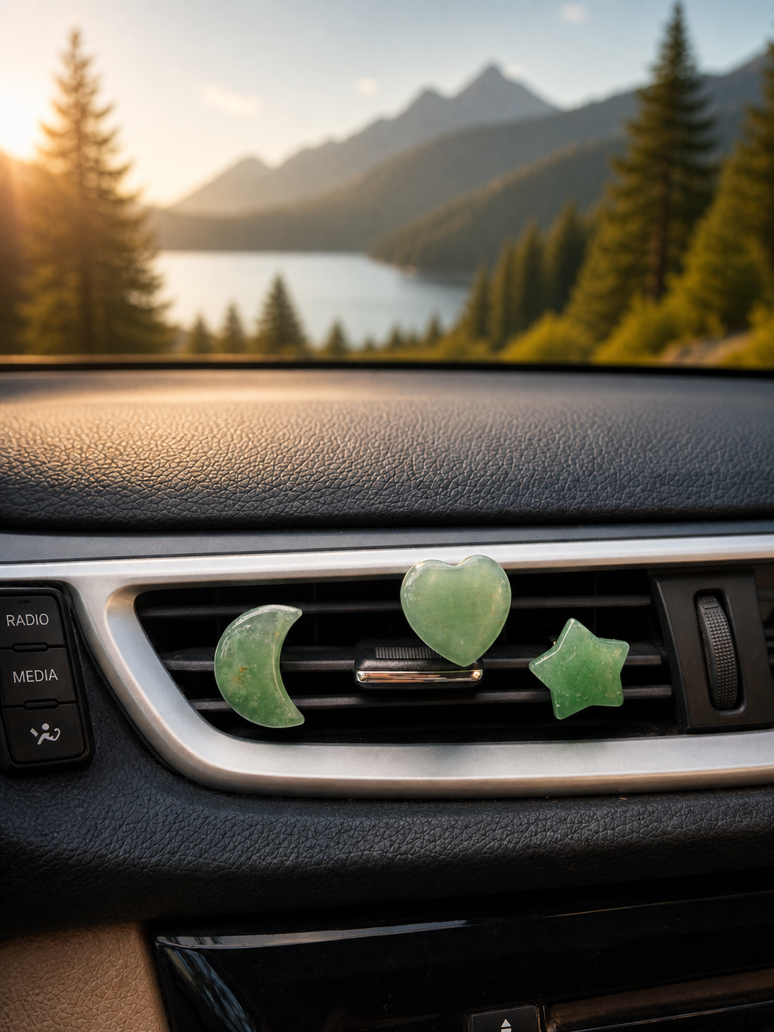 Bijoux de voiture aventurine verte