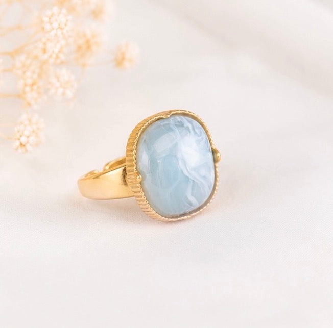 Bague Harmonie céleste : Angelite bleue