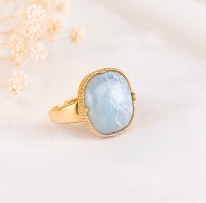Bague Harmonie céleste : Angelite bleue