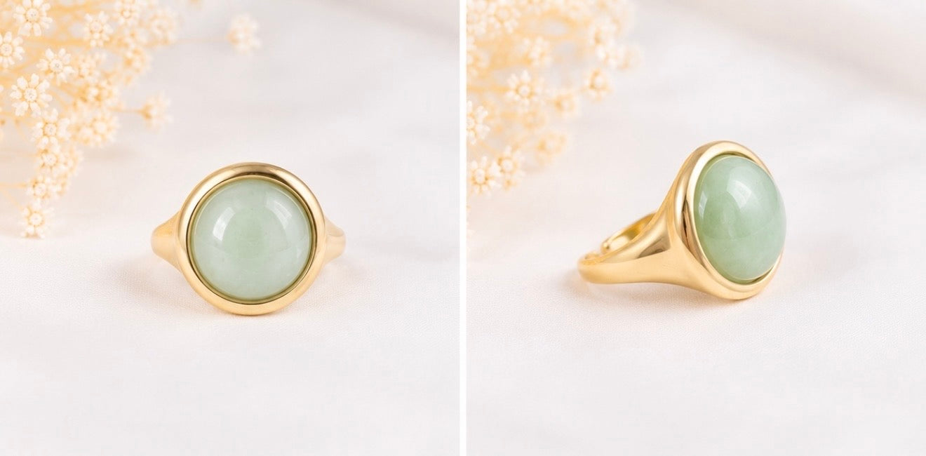 Bague aventurine verte