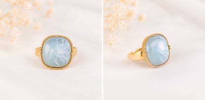 Bague Harmonie céleste : Angelite bleue