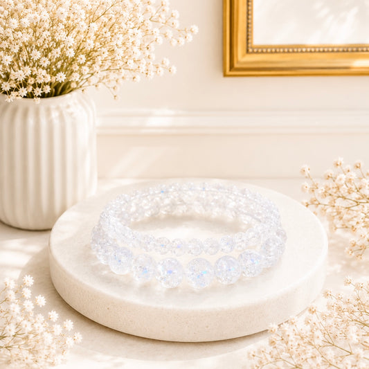 Portail de lumière ✨: cristal de roche soufflé et irisé