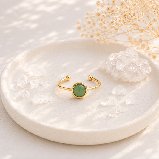 Bague Iris : aventurine verte