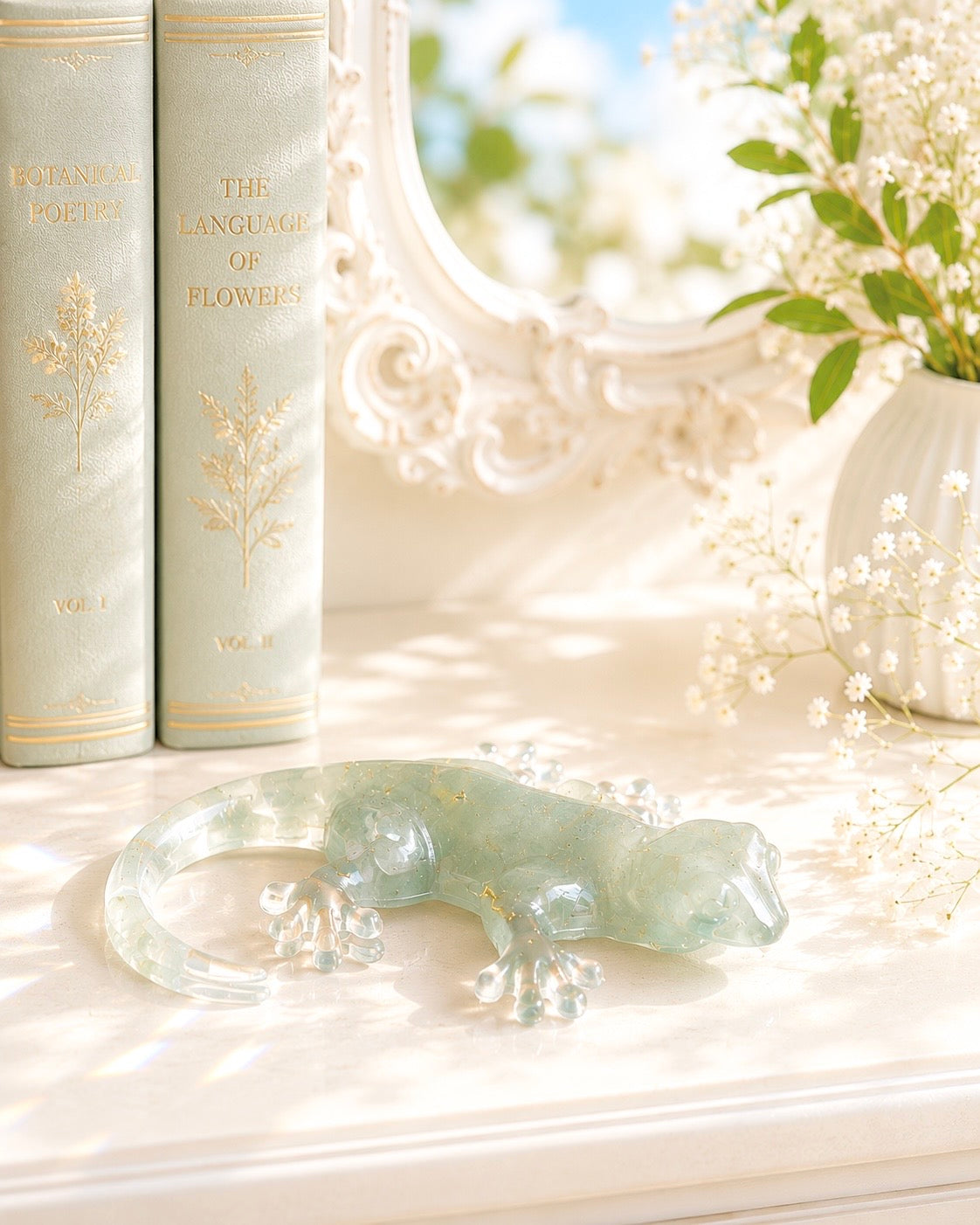 Lézard aventurine verte