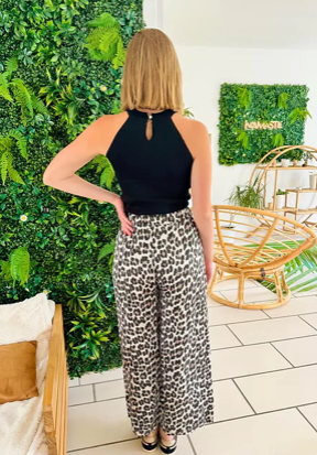 Pantalon Léopard blanc