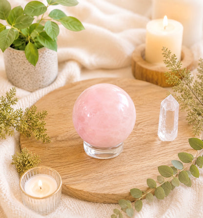 Sphère Feng shui en quartz rose 💕