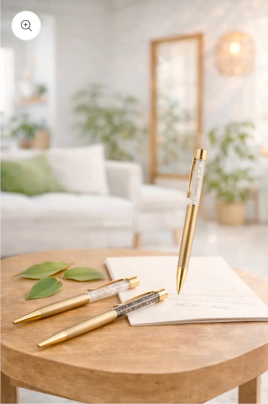 Stylos avec réserve de pierres naturelles a personnaliser ✨