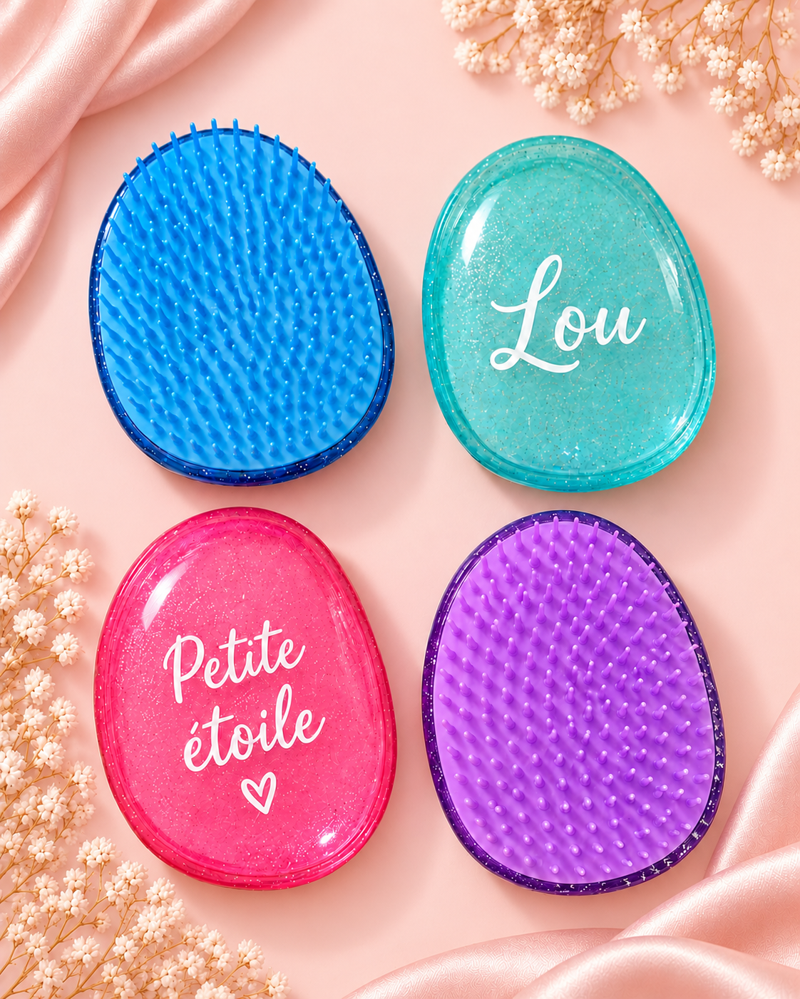Brosse à cheveux pailletée