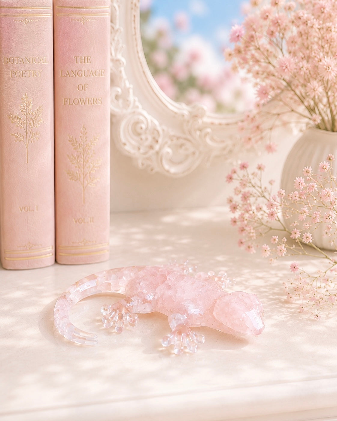 Lézard Quartz rose