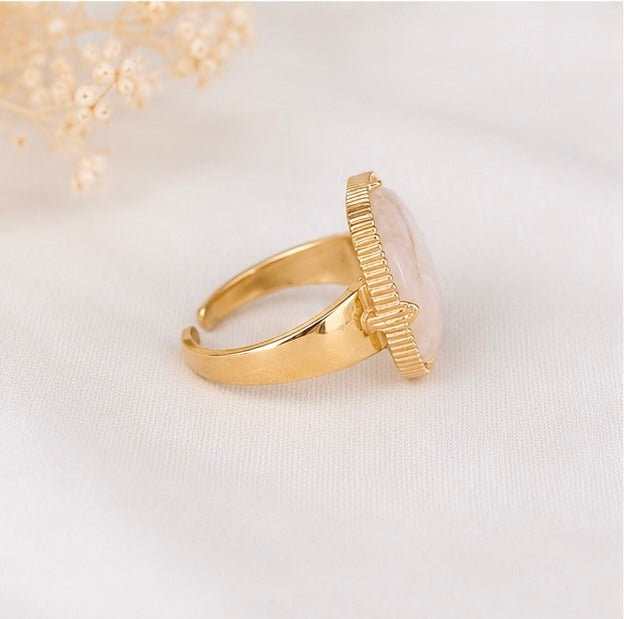 Bague quartz  rose