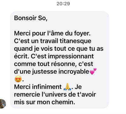 L’âme du foyer ✨ 

Cartographie Vibratoire Familiale Personnalisée