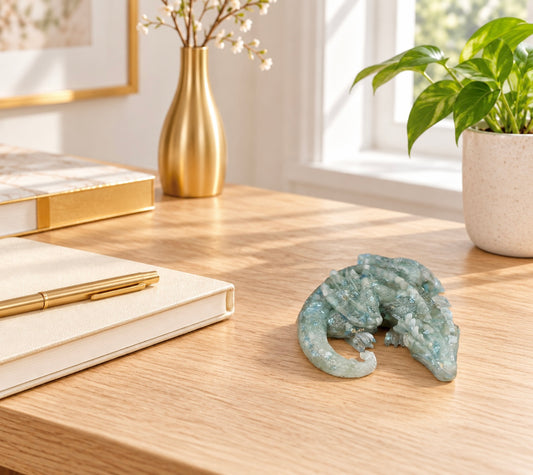 Dragon en aventurine verte Abondance, chance, puissante protection 🙏