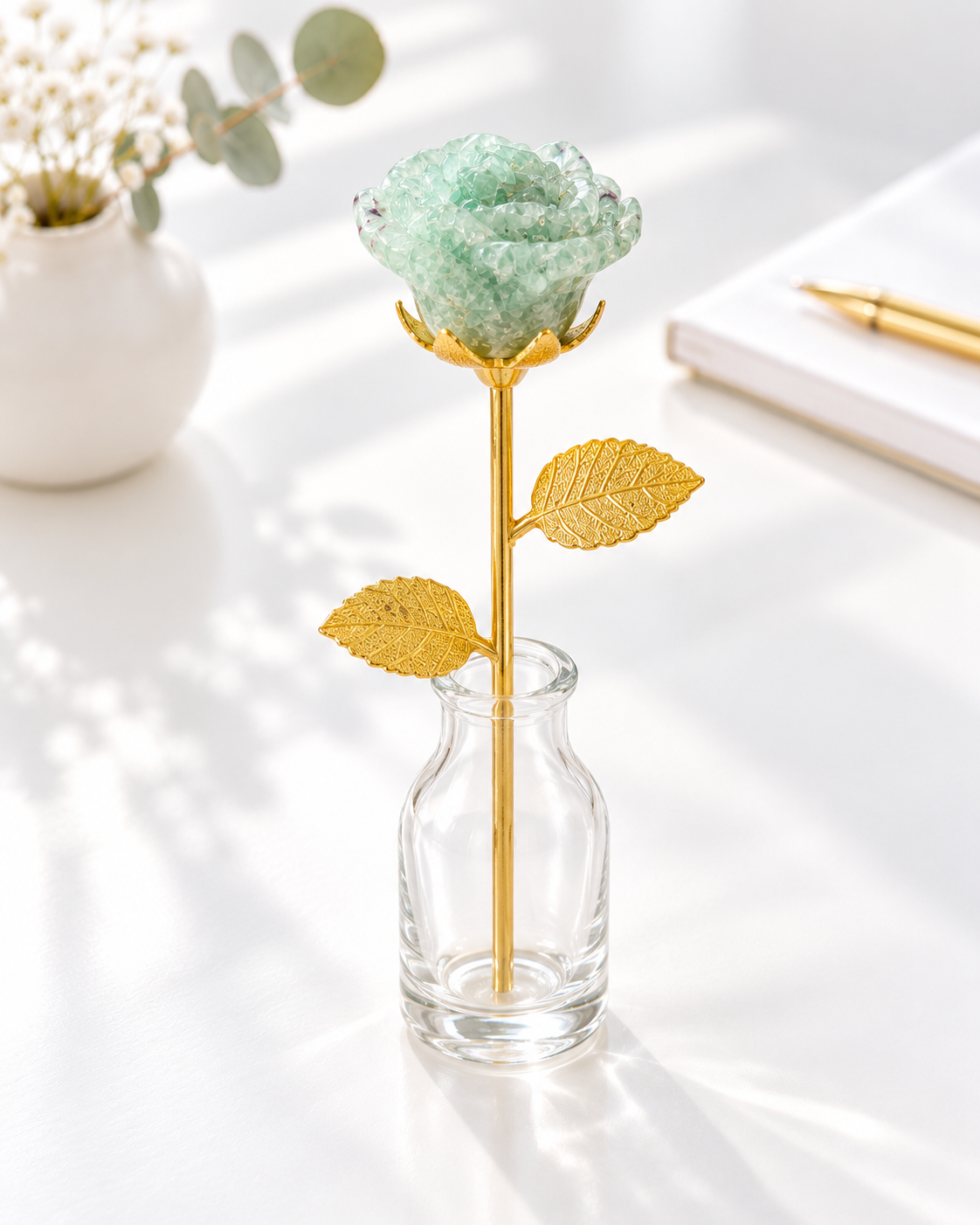 Rose en aventurine verte 🌿