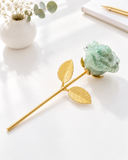 Rose en aventurine verte 🌿