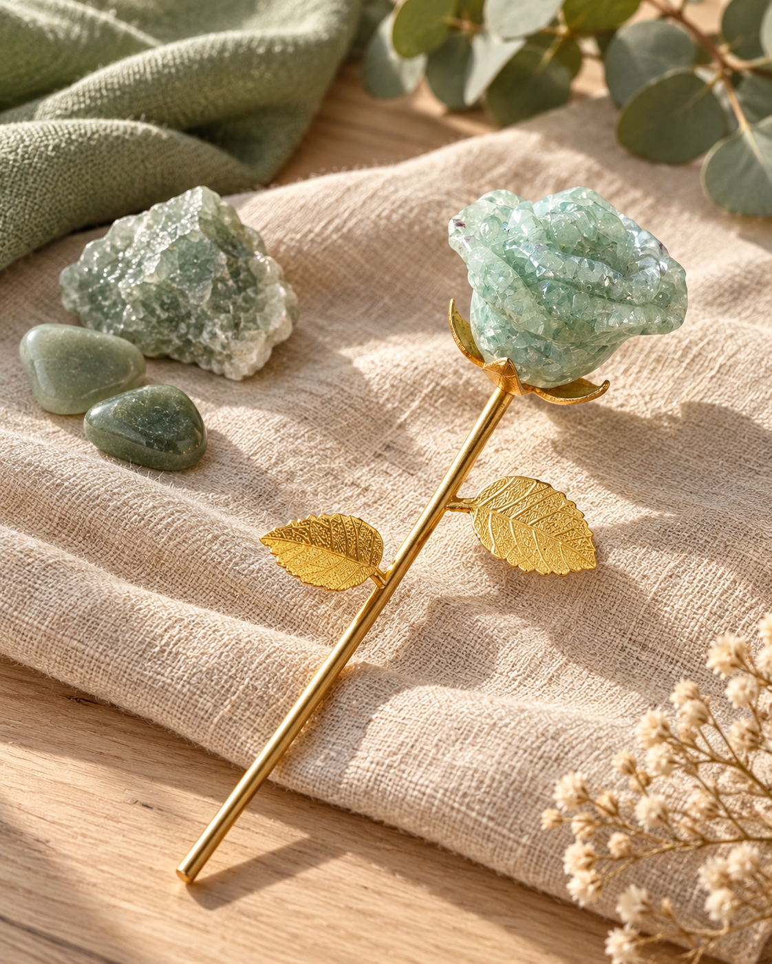 Rose en aventurine verte 🌿