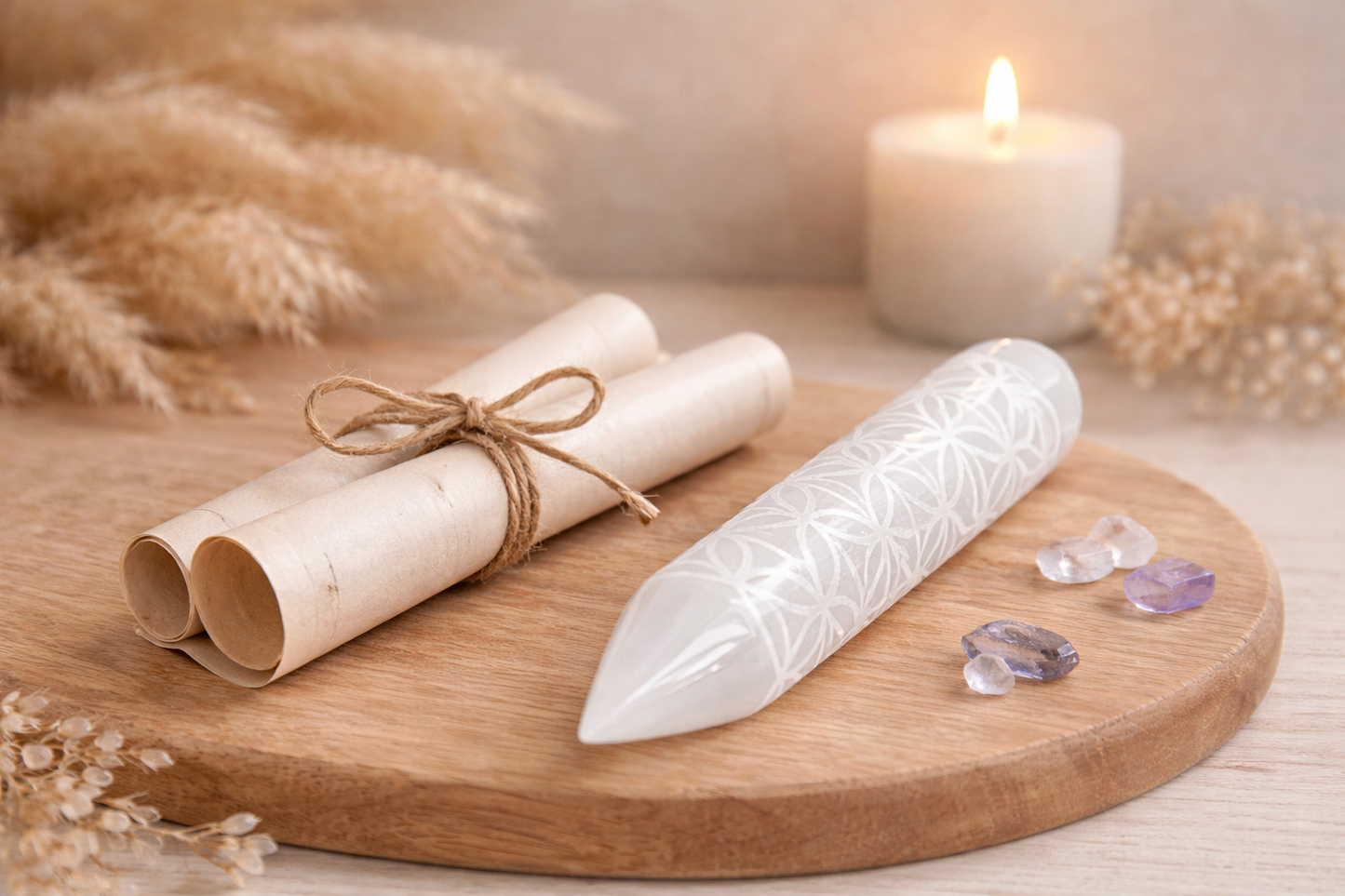 Bâton de guérison en selenite