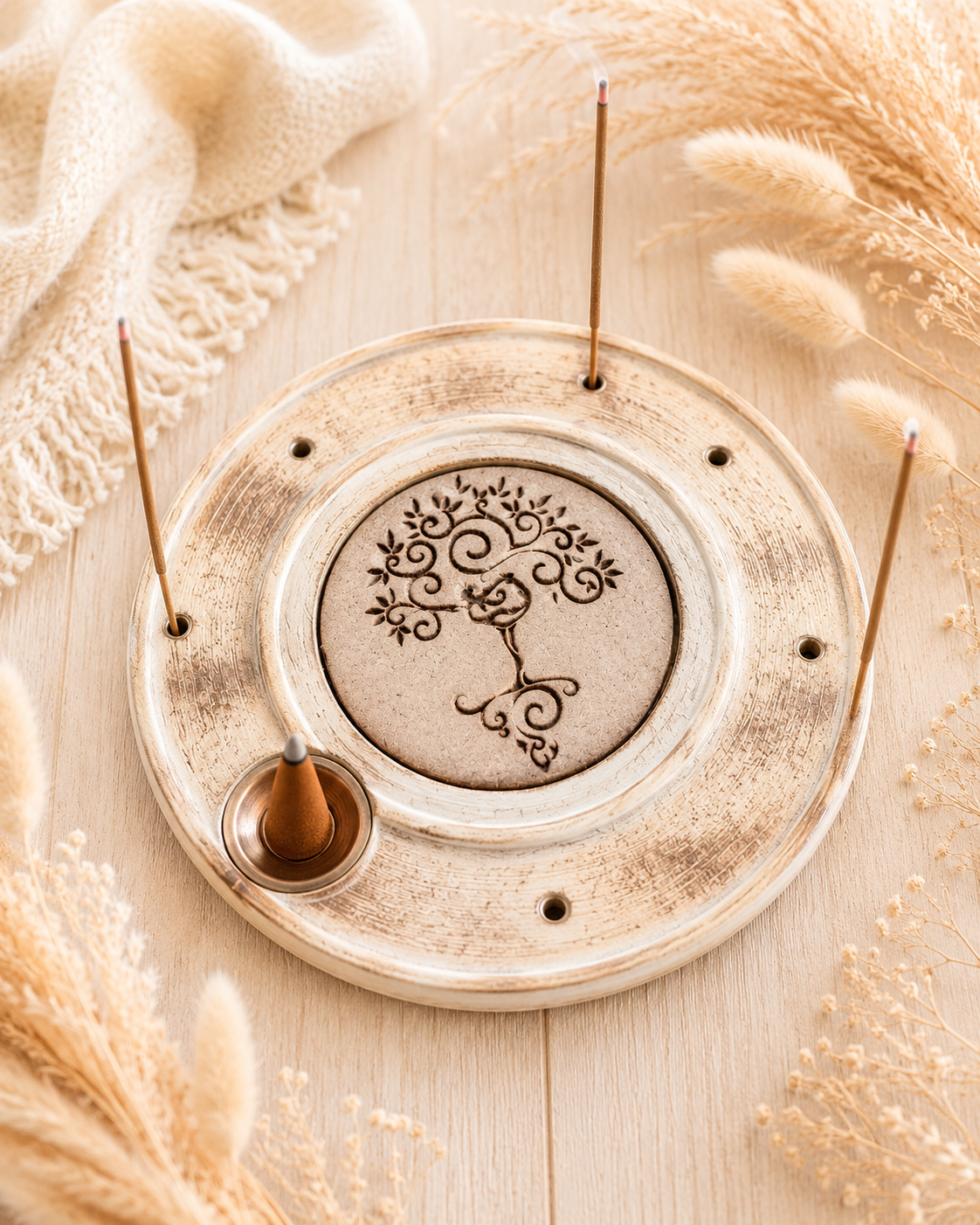 Porte encens arbre yoga