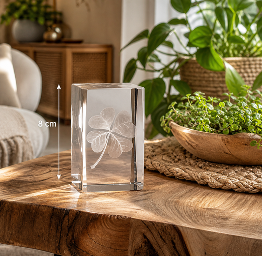 Cristal hologramme trèfle