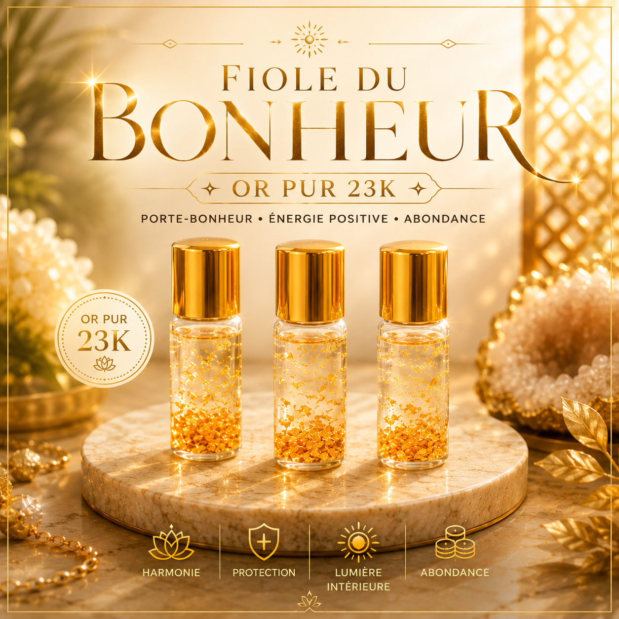 La Fiole porte bonheur Bonheur - Or pur 23k