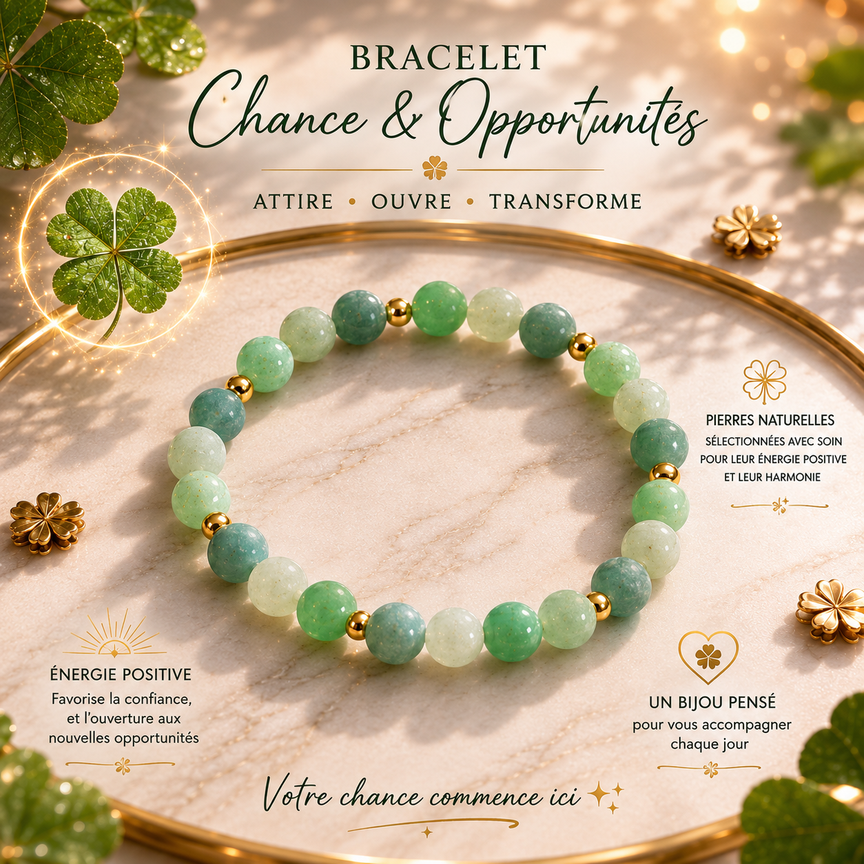 Bracelet Chance et opportunités 🍀