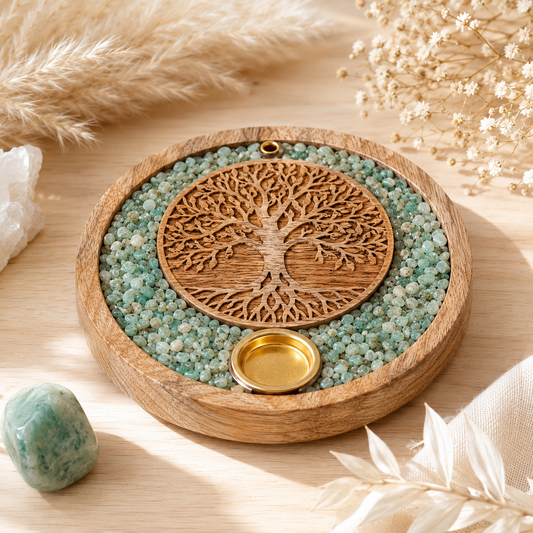 Porte encens amazonite et arbre de vie