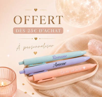 🎁 Stylo personnalisable Offert 1 par tranche de 25 euros d’achat