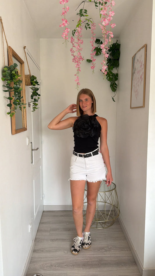 Short jean Majorque blanc