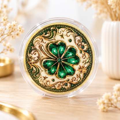 Pièce porte bonheur trèfle et fortune 🍀