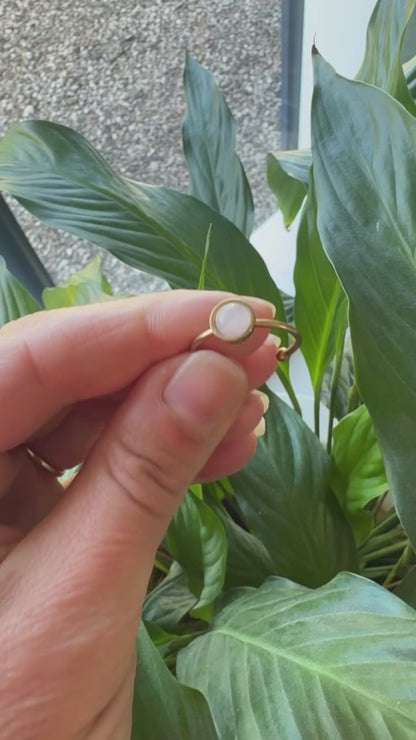 Bague Iris : quartz rose